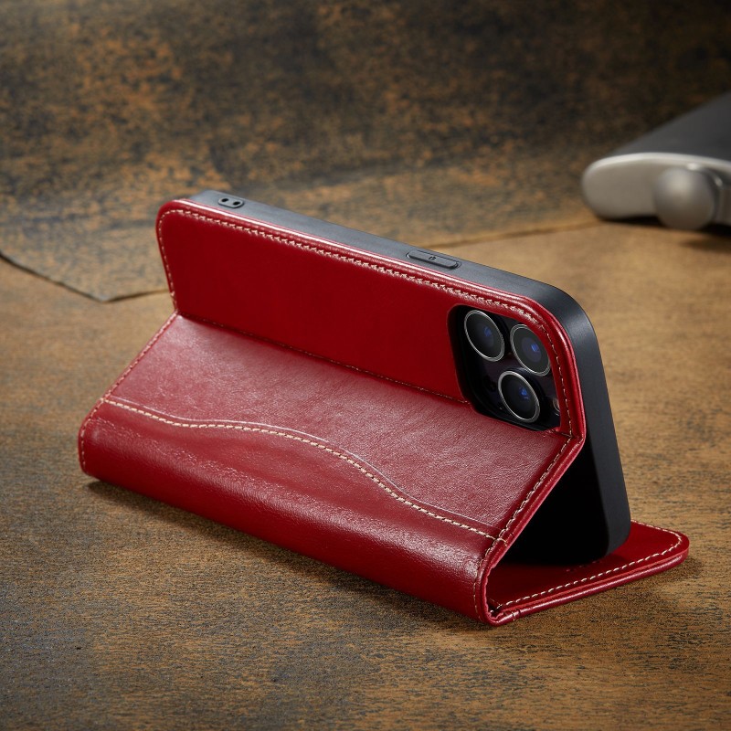 Genuine Leather Wallet-style Flip iPhone Case